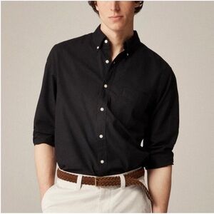J. Crew Men's Black Button-Down Broken-in Oxford Shirt, small